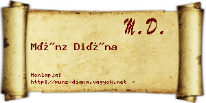 Münz Diána névjegykártya